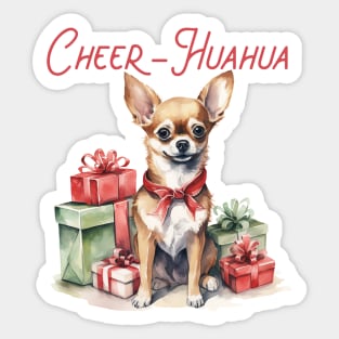 Chihuahua dog Christmas gift Sticker